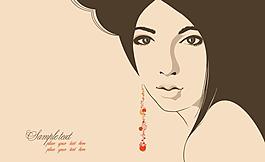 性感线条美女插画矢量图