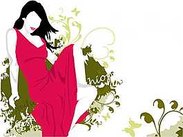 卡通时尚女性ppt模板