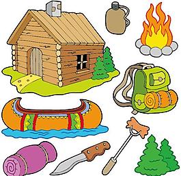 卡通野营插画矢量图4