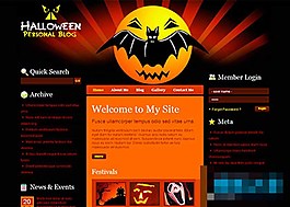 万圣节搞怪节日专题CSS模板