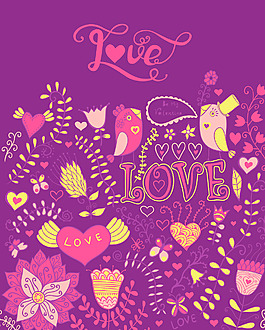 爱水彩画水彩字母矢量字体