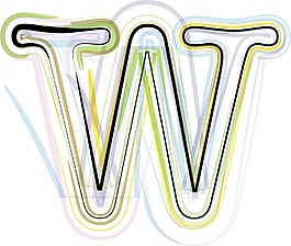 说明有机字体字母W