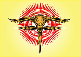 颅骨交叉矢量图形