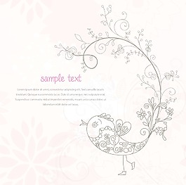 摘要鸟类矢量插画