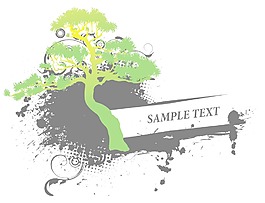 树矢量复古框架