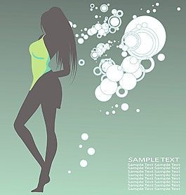 美丽的女人剪影