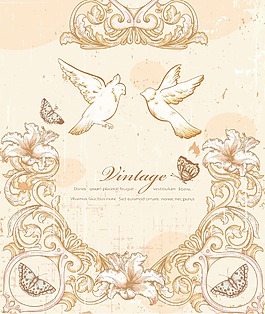 老式的鸟类矢量插画