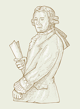 第十七世纪的绅士或贵族戴的假发