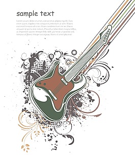 吉他音乐插画矢量