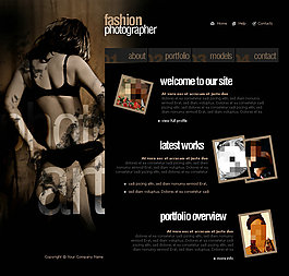 时尚模特网页psd模板