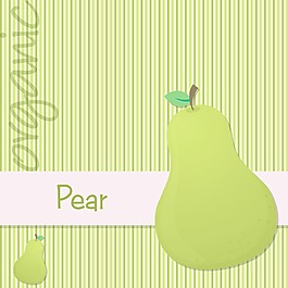 明亮的绿色有机梨卡矢量格式