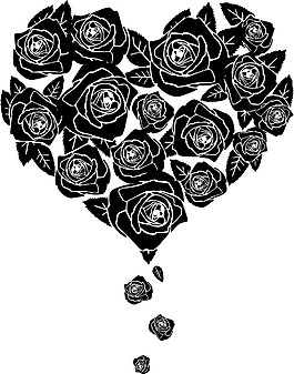 心黑玫瑰的形状