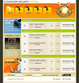 橙色商务网站psd模板