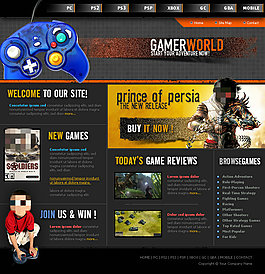 儿童游戏网页psd模板