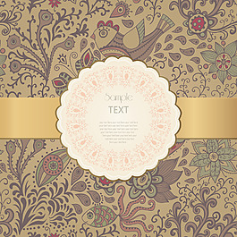 观赏圆形花边帧背景为庆祝活动