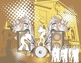 音乐海报矢量插画