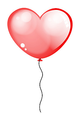 爱你的心有光泽的气球