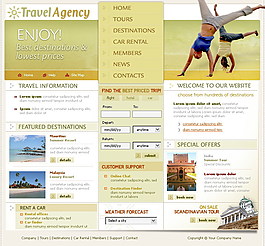 旅游代理商网页psd模板