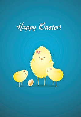 复活节的背景与鸟类矢量插画