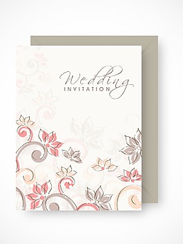 花卉装饰的请柬