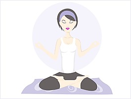 向量的瑜伽姿势的插图