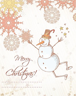 圣诞节插画矢量与雪人