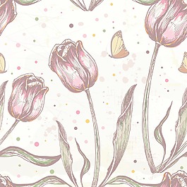 与老式的花朵图案矢量元素