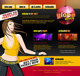 娱乐会所网站psd模板