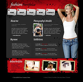 时尚模特网页psd模板