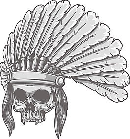 羽毛颅骨矢量元素