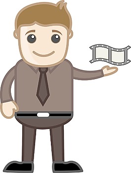 电影胶片业务的漫画