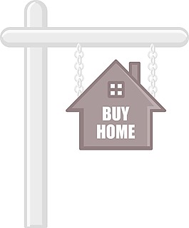 购买国内房地产的概念-矢量字符的卡通插画