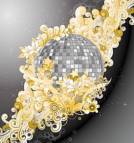 花卉矢量discoball