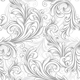 与老式的花朵图案矢量元素