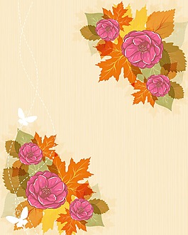 与蝴蝶矢量秋天背景