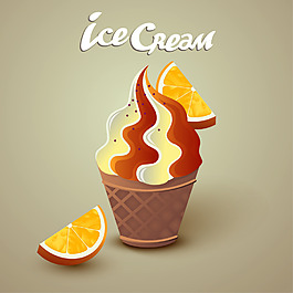 美味的桔子冰淇淋