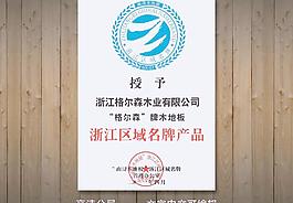 浙江区域名牌证书