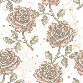 与老式的花朵图案矢量元素