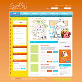 向量的购物车网站设计模板