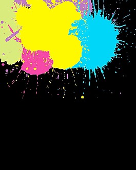 在黑色的背景矢量油漆溅