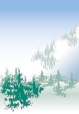 雪山上的松树
