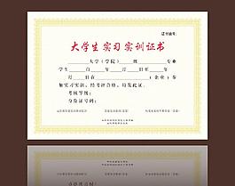 大学生实习实训证书
