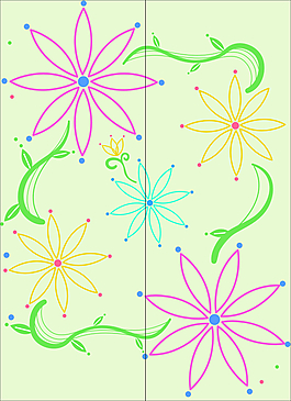 几何花朵移门图案