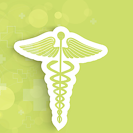 在闪闪发光的绿色背景医疗符号抽象医学概念