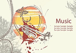 音乐海报矢量插画