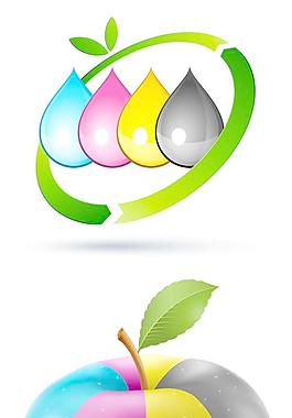 彩色环保LOGO设计矢量图