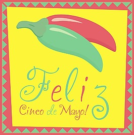 Feliz Cinco de Mayo（幸福5月第五）矢量格式的卡