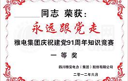 荣誉证书内页