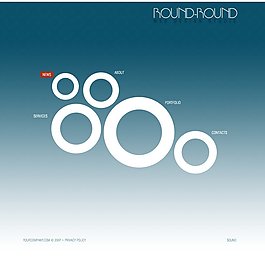 蓝色圆圈导航网站psd模板