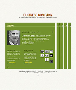 绿色商务网站psd模板